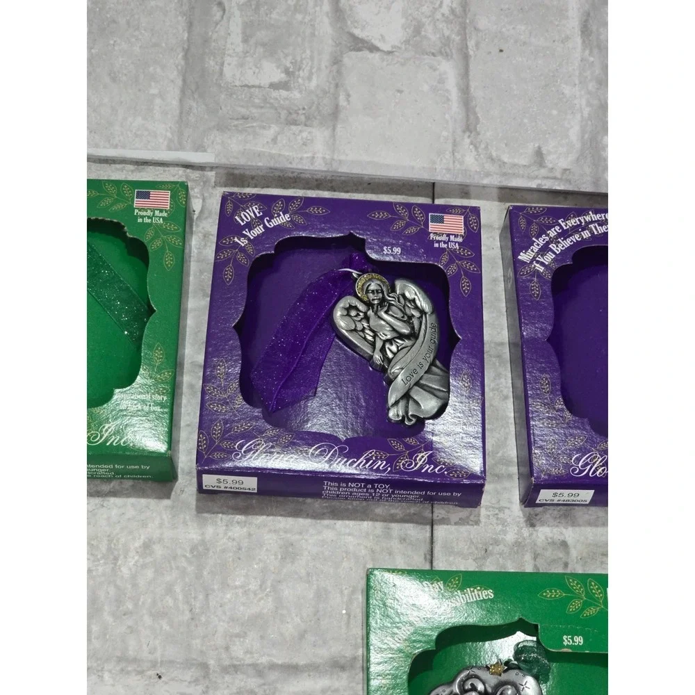 Gloria Duchin Angel Ornaments Set‎ of 5 Love Miracles Strength Possibilities New